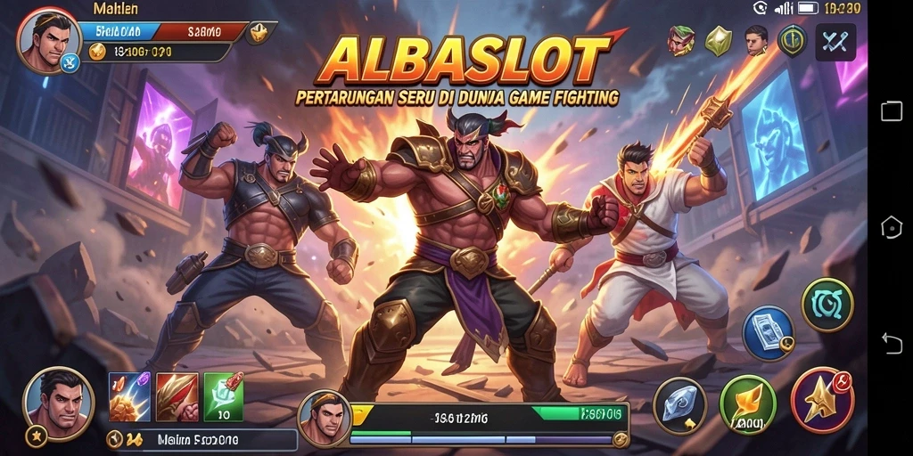 Gameplay mendebarkan di arena pertarungan ALBASLOT.