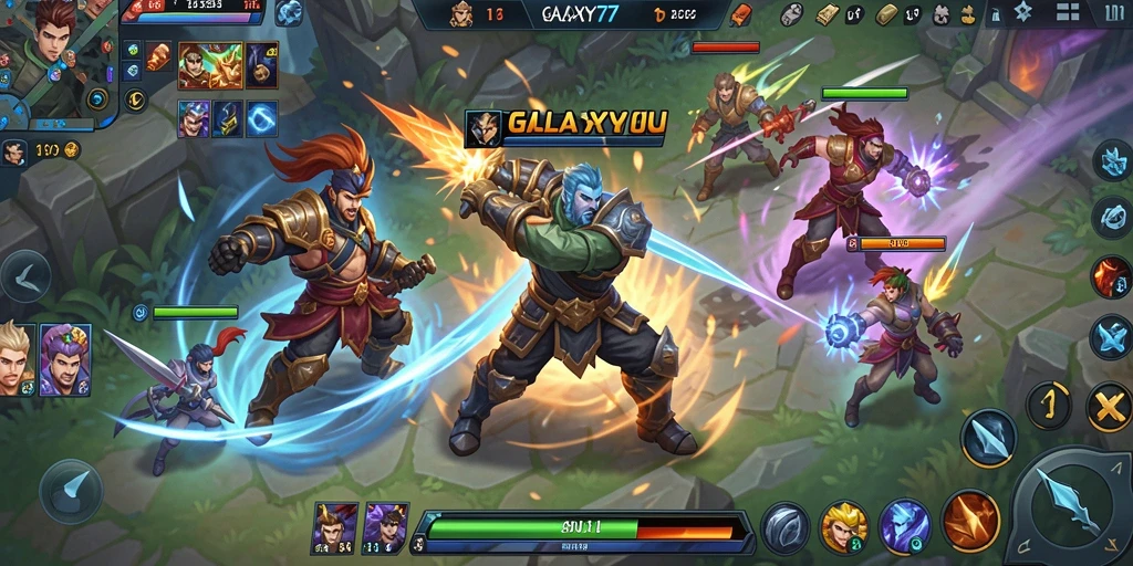Tampilan gameplay seru di GALAXY77 dengan pertarungan mendebarkan.