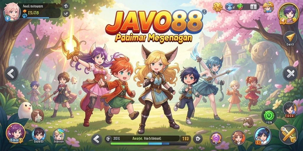 Tampilan gameplay menarik dari JAVO88 yang menampilkan aksi karakter Anime.