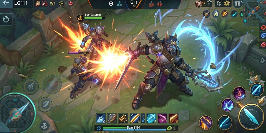 Tampilan screenshot <strong>LG111</strong> yang menunjukkan pertempuran seru antara tim.