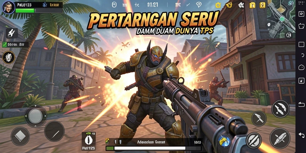 Screenshot gameplay PAUS123 menampilkan aksi pertempuran yang mendebarkan.
