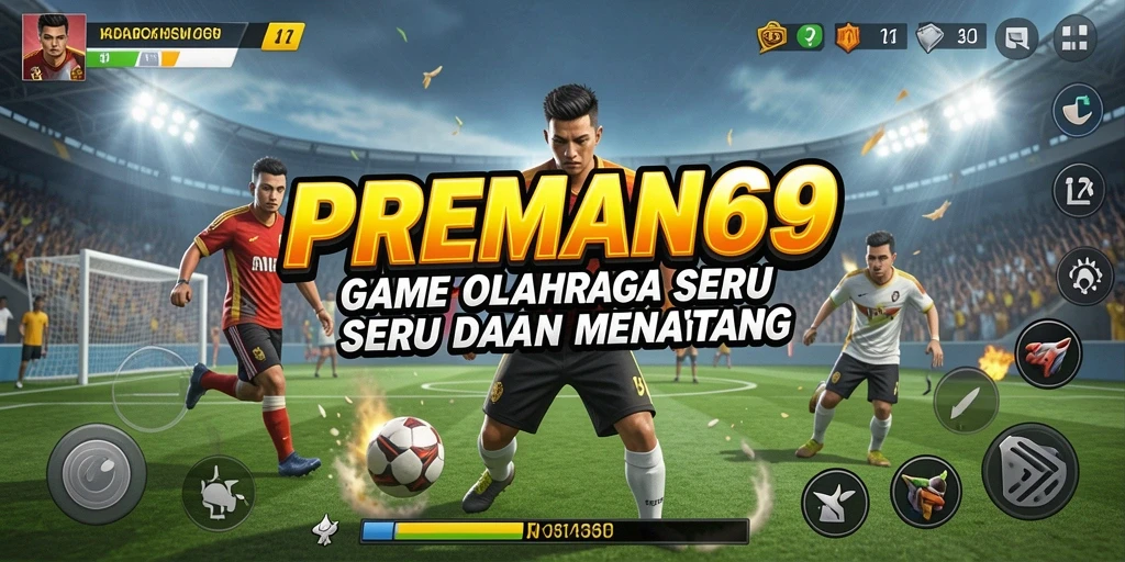 Screenshot PREMAN69 menampilkan aksi seru dalam permainan olahraga.