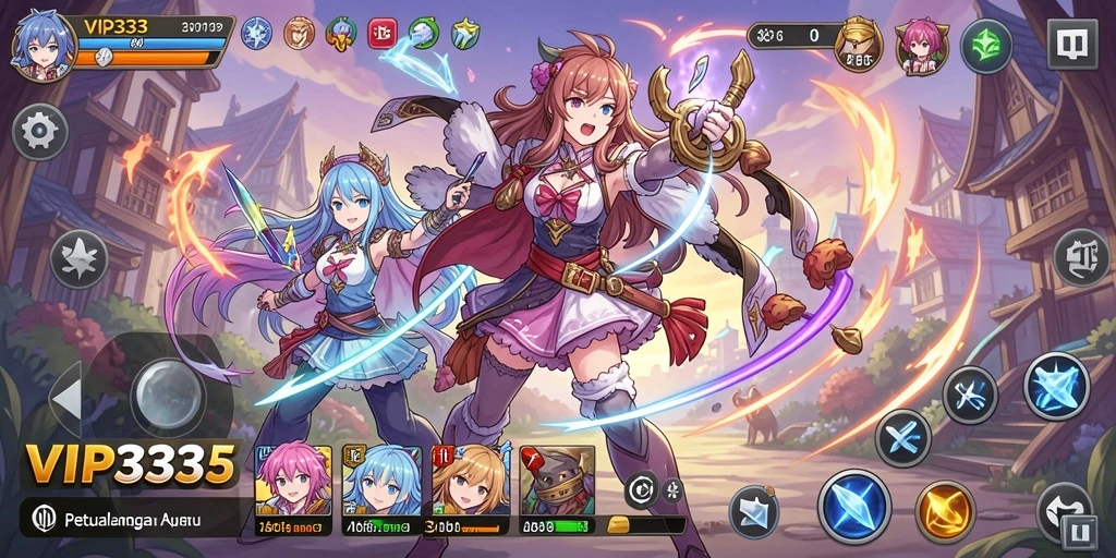 Screenshot gameplay VIP333 menampilkan aksi karakter anime yang menakjubkan.